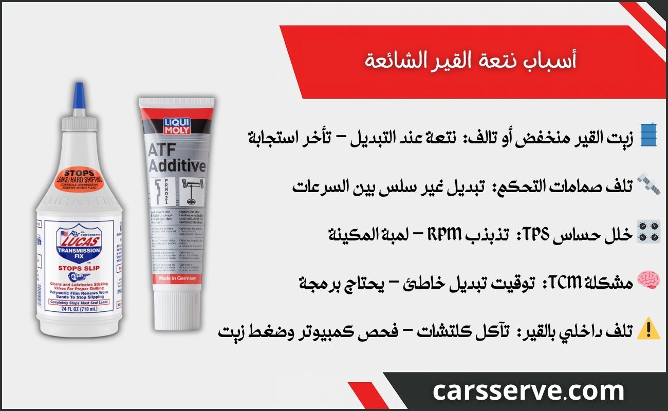 أسباب نتعة القير الشائعة