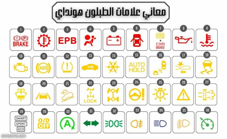 علامات السيارة الطبلون