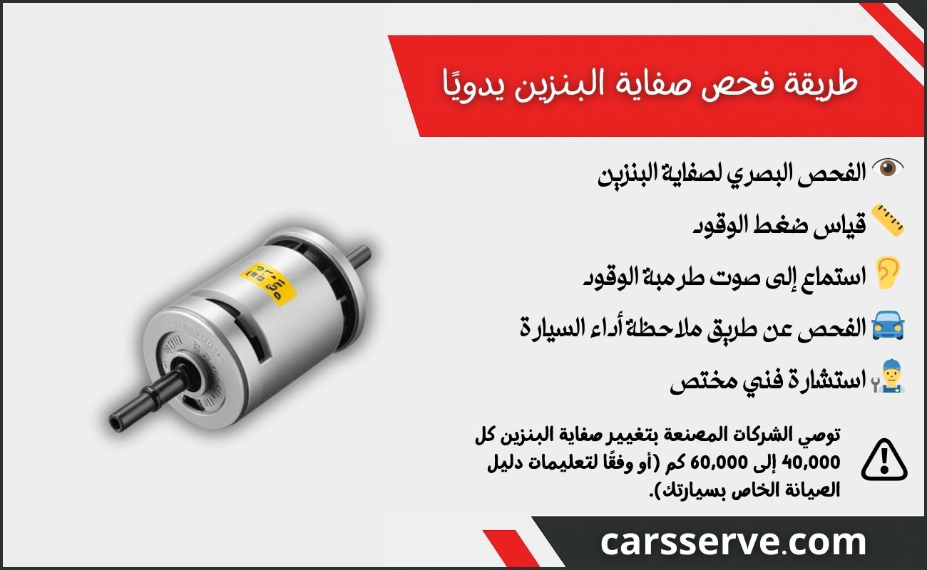 طريقة فحص صفاية البنزين يدويًا