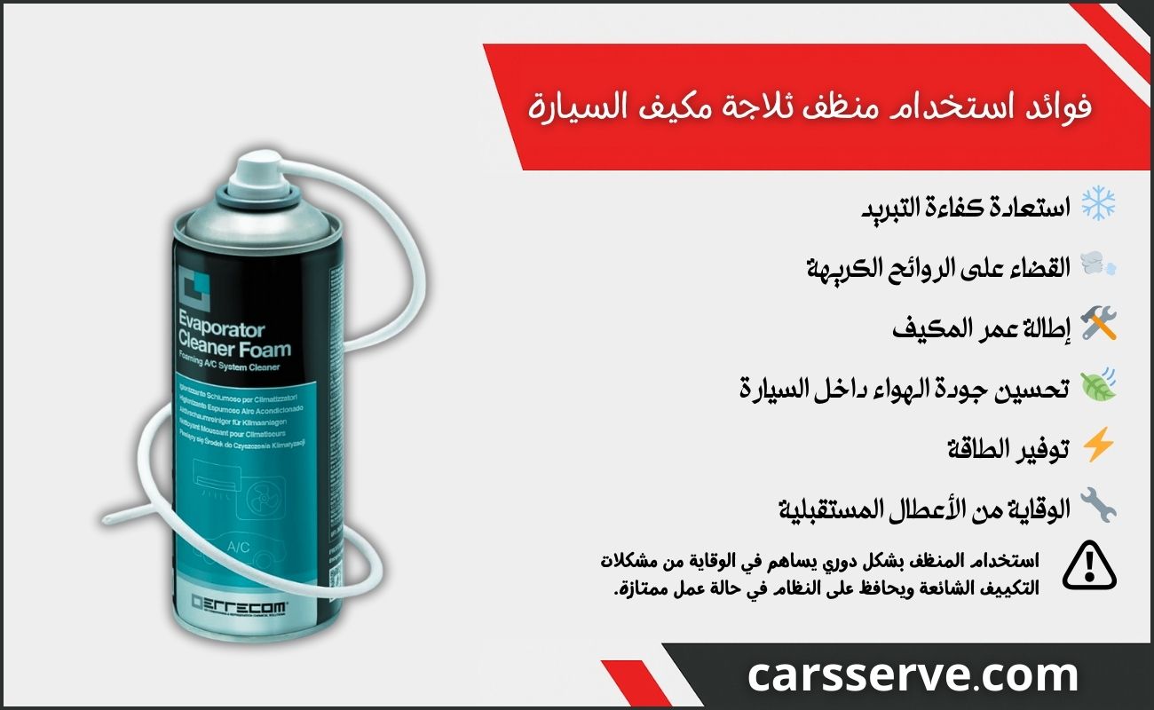 فوائد استخدام منظف ثلاجة مكيف السيارة