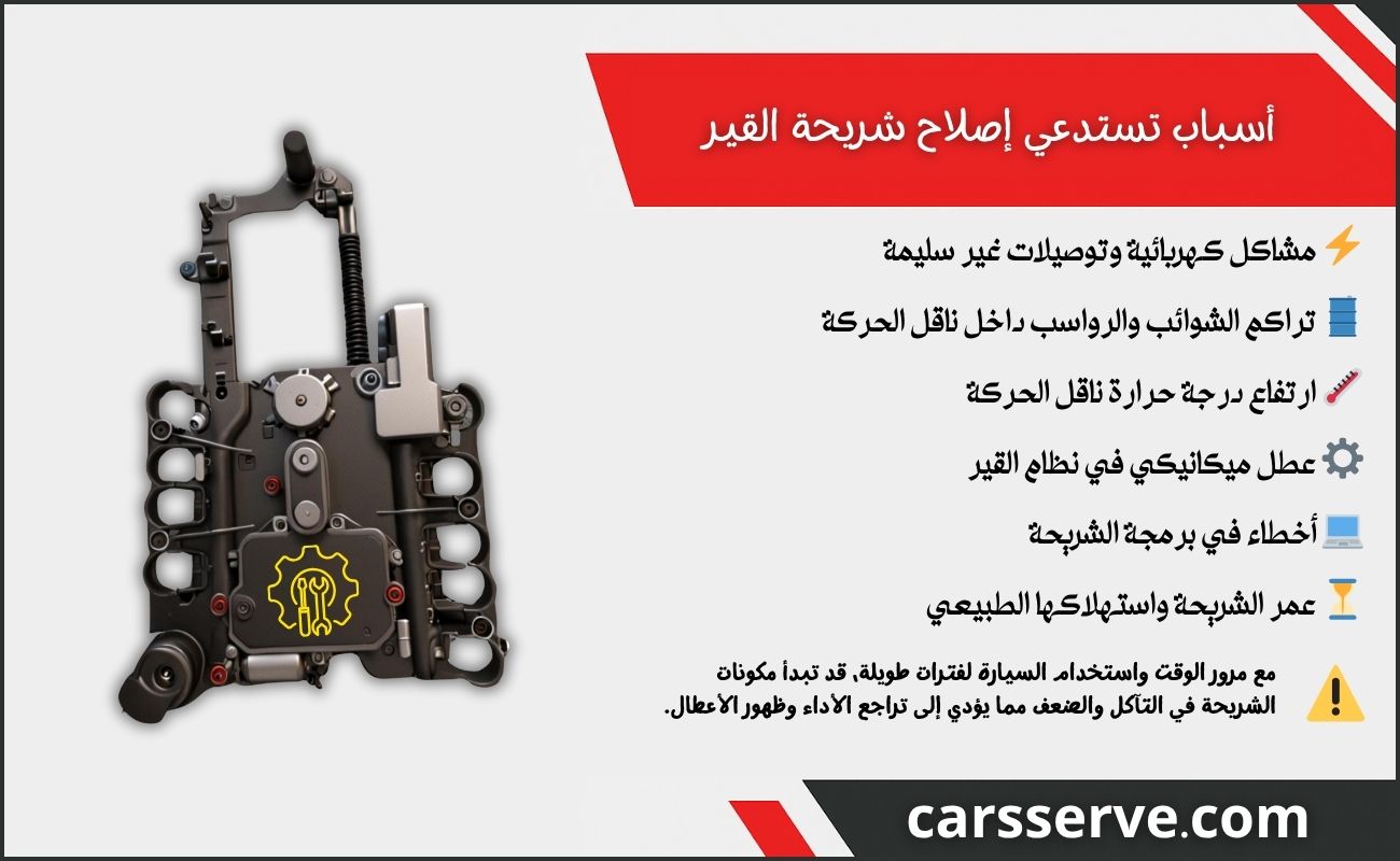 أسباب تستدعي إصلاح شريحة القير