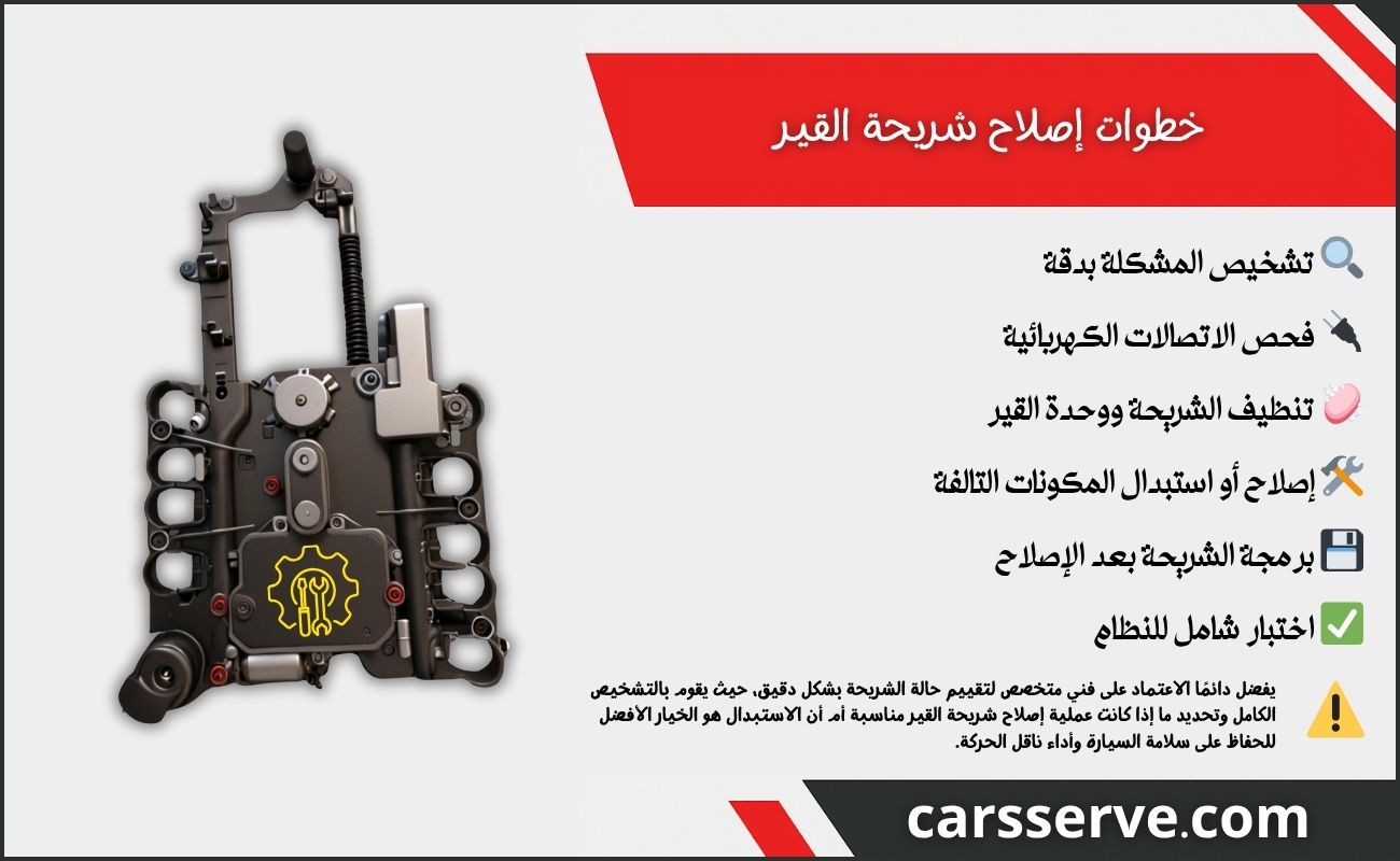 خطوات إصلاح شريحة القير