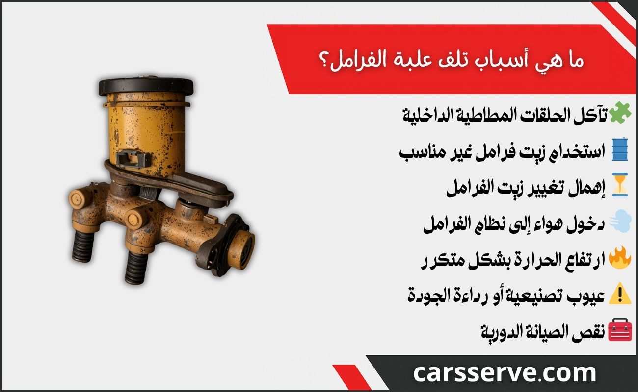 ما هي أسباب تلف علبة الفرامل؟