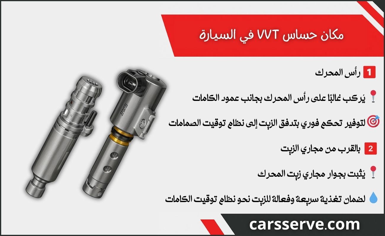 اين يقع مكان حساس VVT في السيارة