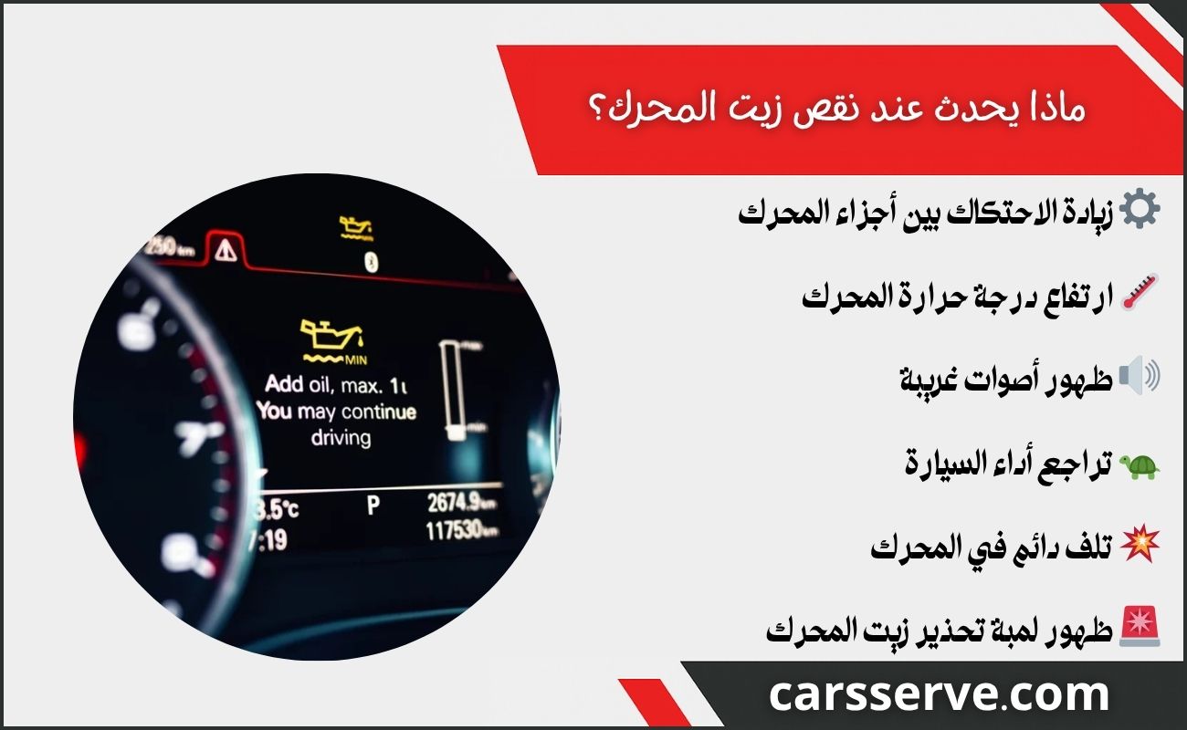 ماذا يحدث عند نقص زيت المحرك؟