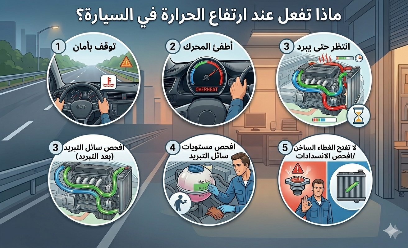 ارتفاع حرارة السيارة عن الوضع الطبيعي